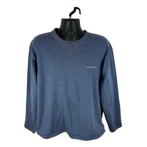 Voormi Wool Blend Pullover Camp Sweater Fleece Lined Blue XL Outdoors Hunting